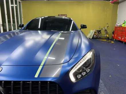 <부산랩핑,부산ppf,부산자동차랩핑>벤츠 AMG GT 사틴 메탈릭 다크블루 자동차 전체랩핑 / 부산 강서구 명지동