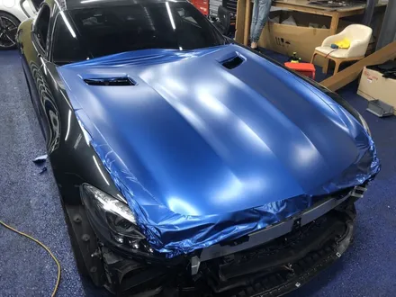 <부산랩핑,부산ppf,부산자동차랩핑>벤츠 AMG GT 사틴 메탈릭 다크블루 자동차 전체랩핑 / 부산 강서구 명지동