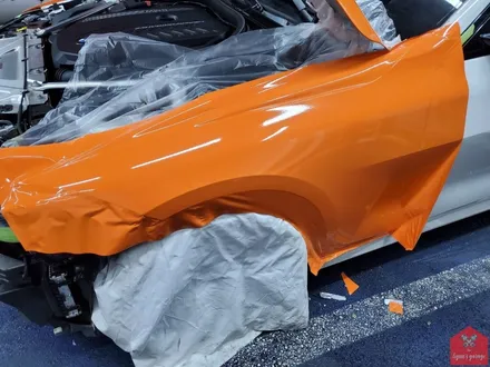 부산랩핑 전문점 현스게러지 BMW 신형 M440i 글로스 번트 오렌지 전체랩핑 시공 소개 / 부산 강서구 명지동
