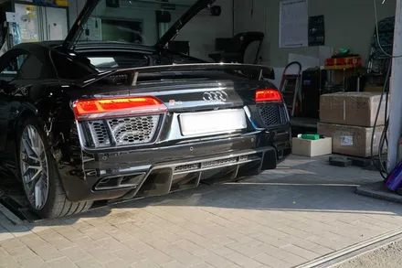 아우디 R8 4S V10 PLUS 5.2 FSI 레무스 가변 스포츠 머플러 REMUS  팝콘 사운드 순정 가변 연동 / 경기 성남 분당