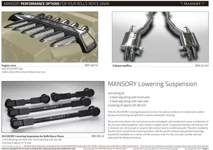 롤스로이스 던 Dawn 튜닝 프로그램 만소리 디자인 Mansory / 경기 성남 분당