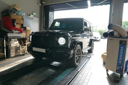 벤츠 지바겐 AMG 순정 알칸타라 카본 핸들 + 밀텍 가변 머플러 장착 / 경기 성남 분당
