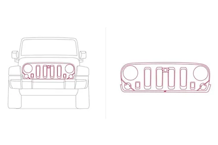 지프용 칸 디자인 4 슬롯 프런트 그릴 도색용 kahndesign jeep / 경기 성남 분당