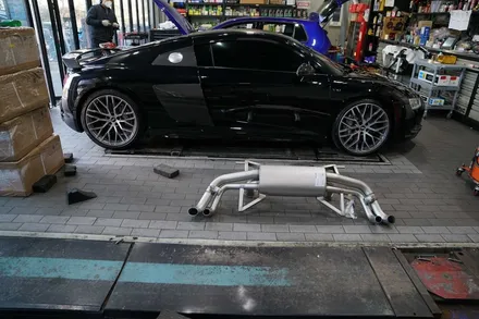 아우디 R8 4S V10 PLUS 5.2 FSI 레무스 가변 스포츠 머플러 REMUS  팝콘 사운드 순정 가변 연동 / 경기 성남 분당