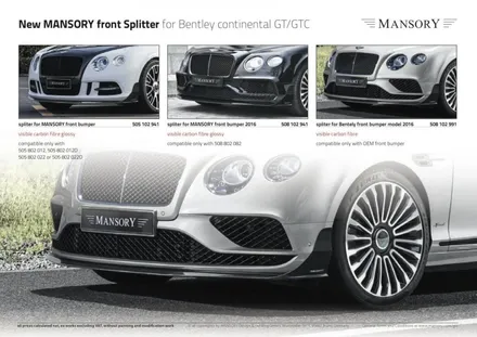 벤틀리 GT 용 만소리 카본 프런트 립 MANSORY BENTLEY / 경기 성남 분당