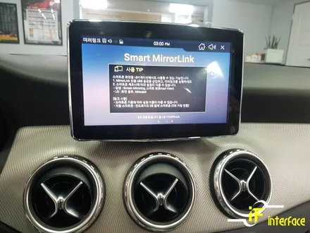 벤츠 GLA200 NTG-4500AB 모니터 블랙아웃 8인치 모니터 교체 아틀란 미러링 내비게이션 셋탑 시공 / 김해,양산,부산