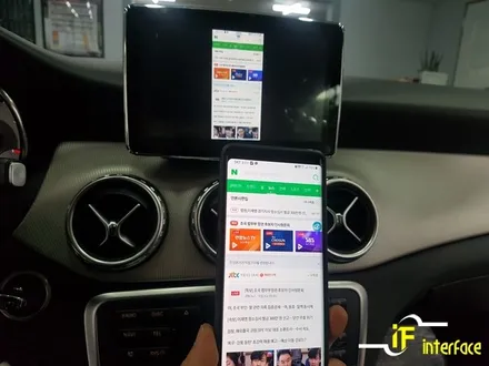 벤츠 GLA200 NTG-4500AB 모니터 블랙아웃 8인치 모니터 교체 아틀란 미러링 내비게이션 셋탑 시공 / 김해,양산,부산