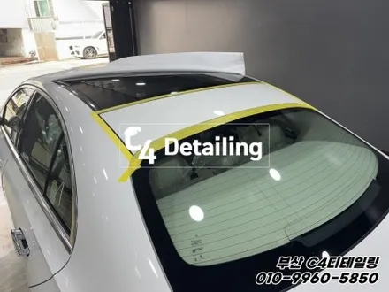 부산 벤츠 E200 루프스킨 루프 랩핑 시공 / 부산 금정구