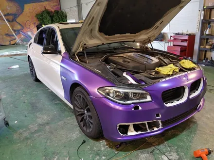 인천 랩핑 BMW 5시리즈 사틴퍼플메탈릭 전체 랩핑 포스팅/에이버리데니슨 / 인천 남동구 논현동