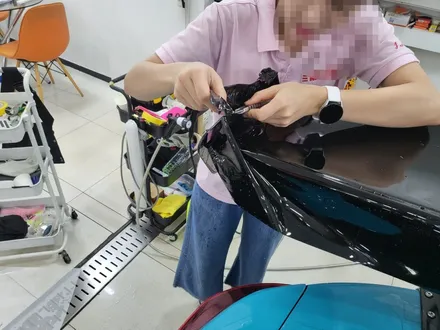 제네시스 쿠페 GT윙 블랙PPF 작업하기 / 제네시스 쿠페 ppf 잘하는곳 / 젠쿱ppf 제네시스랩핑 / 스포일러랩핑 스포일러ppf / 인천ppf전문점 / 인천 서구, 부평, 부천