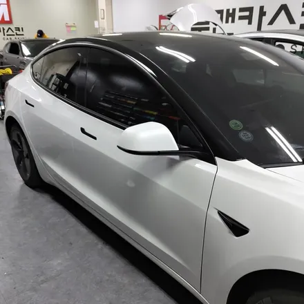 인천랩핑 테슬라 모델3 크롬딜리트 / 필러라인 블랙유광 랩핑 / 테슬라 모델3 랩핑 / 청라랩핑 / 인천 남동구 논현동