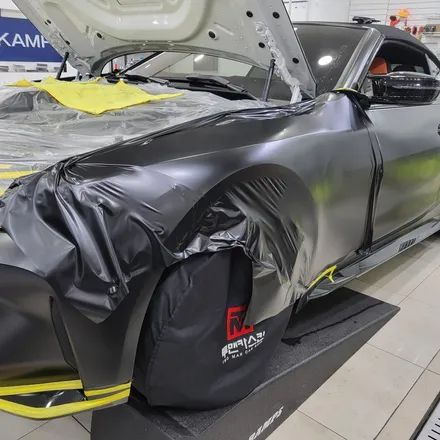 BMW M4 컨버터블 사틴블랙 앞범퍼 앞휀다 랩핑 / 사고로 인한 부분랩핑 진행 해드렸습니다^^ / 인천 남동구 랩핑 / 인천 남동구 논현동