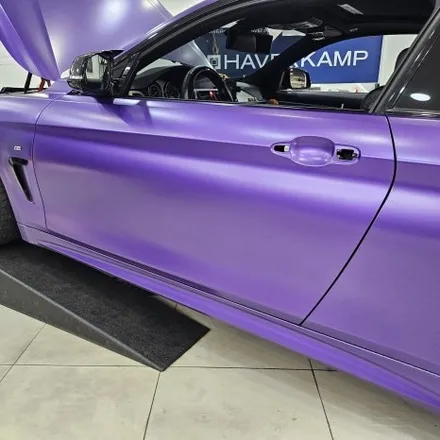 BMW 4시리즈 쿠페 사고부위 랩핑 재시공 | 에이버리데니슨 사틴 메탈릭 퍼플 / 인천 남동구 논현동