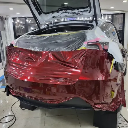 테슬라 모델Y 전체랩핑 시공으로 조금 더 이쁘게 꾸미기 ^^ / 한야 체리레드 전체랩핑 / hanya 인천랩핑 전문점 투맨카스킨 / 인천 서구, 부평, 부천