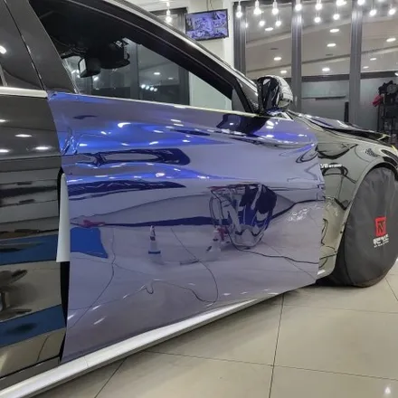 인천랩핑 벤츠 S63 amg 기존랩핑 제거 후 BMW 탄자나이트 컬러로 전체랩핑 진행 / 추가로 부분 실버크롬랩핑으로 고급스럽게 만들어 드렸습니다 / 인천 남동구 논현동