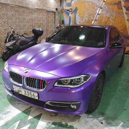 인천 랩핑 BMW 5시리즈 사틴퍼플메탈릭 전체 랩핑 포스팅/에이버리데니슨 / 인천 남동구 논현동