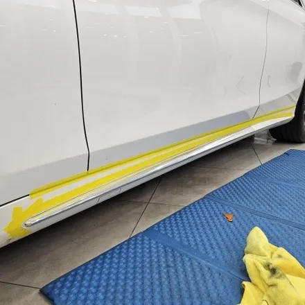 벤츠 S클래스 S350d 사이드스텝 실버크롬 포인트랩핑 / 도어컵PPF 작업 / 인천 남동구 논현동