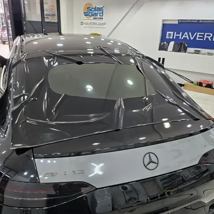 벤츠 GT43 AMG 기존 랩핑지 제거 후 사틴블랙 전체랩핑 시공 완료 / 인천 남동구 논현동