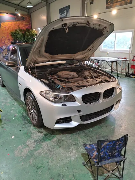 인천 랩핑 BMW 520d f10 사틴블랙 랩핑/bmw 랩핑/사고랩핑 / 인천 남동구 논현동