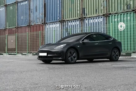 인천랩핑 테슬라 모델3 롱레인지 전체랩핑 시공기/에이버리 사틴블랙락그레이메탈릭/신상필름/청라랩핑 / 인천 남동구 논현동