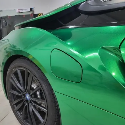 BMW i8 로드스터 퍼스트에디션 전체랩핑 시공 완료 / 에이버리데니슨 글로스 메탈릭 레디오엑티브 / 고급스러운 그린컬러 랩핑 / 인천 미추홀구랩핑 미추홀랩핑 / 투맨카스킨 / 인천 남동구 논현동