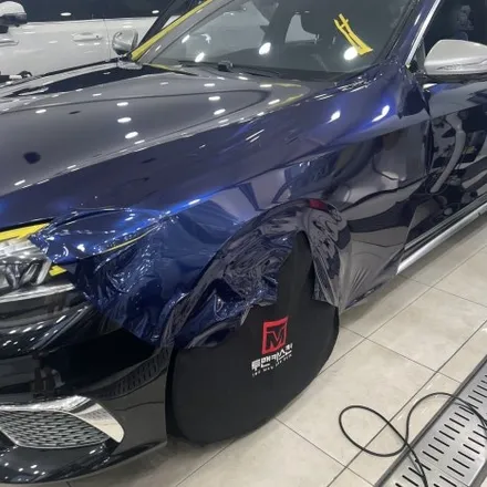 인천랩핑 벤츠 S63 amg 기존랩핑 제거 후 BMW 탄자나이트 컬러로 전체랩핑 진행 / 추가로 부분 실버크롬랩핑으로 고급스럽게 만들어 드렸습니다 / 인천 남동구 논현동