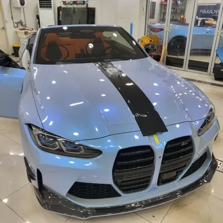 BMW M4 기존 사틴블랙 랩핑 제거 후 오토벨벳 문스톤 그레이 컬러로 전체랩핑 재 시공 해드렸습니다^^ 추가로 커스텀 데칼까지!/ BMW M4 랩핑 전문점 투맨카스킨 / 파주랩핑 / 인천 남동구 논현동