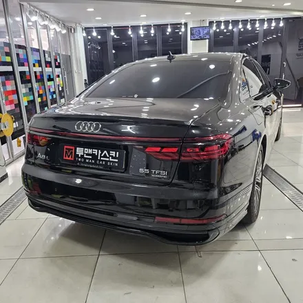 아우디 A8L 55TFSI 전체 크롬죽이기 – 3M2080 유광블랙 시공 / 부천랩핑 / 인천 남동구 논현동