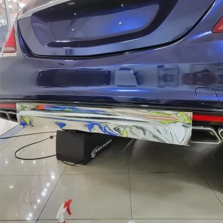 인천랩핑 벤츠 S63 amg 기존랩핑 제거 후 BMW 탄자나이트 컬러로 전체랩핑 진행 / 추가로 부분 실버크롬랩핑으로 고급스럽게 만들어 드렸습니다 / 인천 남동구 논현동