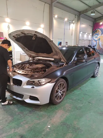 인천 랩핑 BMW 520d f10 사틴블랙 랩핑/bmw 랩핑/사고랩핑 / 인천 남동구 논현동