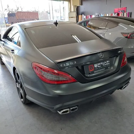 인천 랩핑 CLS 63 amg 뒷범퍼 사고 랩핑 / cls 63 amg 뒷범퍼 랩핑 / 벤츠 랩핑 / 사틴블랙 / 인천 남동구 논현동