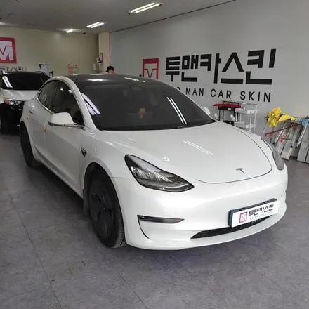 [투맨카스킨] 테슬라 모델3 전체랩핑 / 3m2080 유광블랙 / 모델3 솔리드블랙 / 순정과흡사한랩핑 / 인천랩핑 / 청라랩핑 / 인천 서구, 부평, 부천