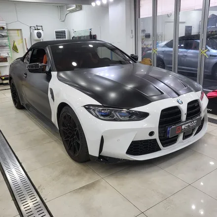 BMW M4 컨버터블 사틴블랙 앞범퍼 앞휀다 랩핑 / 사고로 인한 부분랩핑 진행 해드렸습니다^^ / 인천 남동구 랩핑 / 인천 남동구 논현동