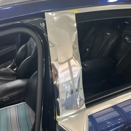 인천랩핑 벤츠 S63 amg 기존랩핑 제거 후 BMW 탄자나이트 컬러로 전체랩핑 진행 / 추가로 부분 실버크롬랩핑으로 고급스럽게 만들어 드렸습니다 / 인천 남동구 논현동