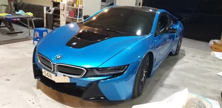 인천랩핑 BMW i8 화이트랩핑 / i8 랩핑 전문점 / 깔끔한 화이트 슈트를 입은 느낌 / 청라랩핑 / 인천 남동구 논현동