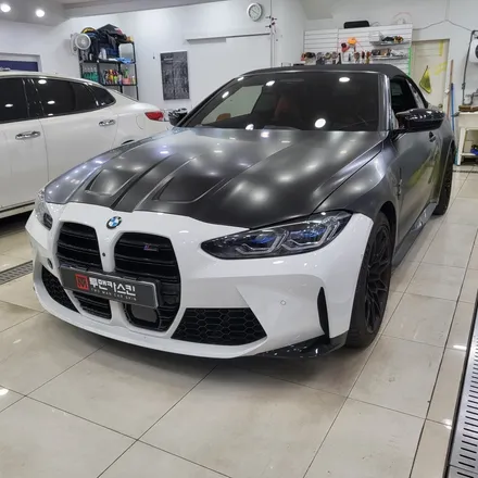BMW M4 컨버터블 사틴블랙 앞범퍼 앞휀다 랩핑 / 사고로 인한 부분랩핑 진행 해드렸습니다^^ / 인천 남동구 랩핑 / 인천 남동구 논현동