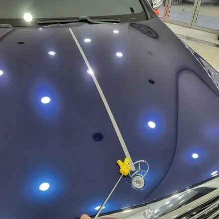 인천랩핑 벤츠 S63 amg 기존랩핑 제거 후 BMW 탄자나이트 컬러로 전체랩핑 진행 / 추가로 부분 실버크롬랩핑으로 고급스럽게 만들어 드렸습니다 / 인천 남동구 논현동