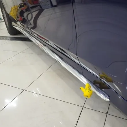 인천랩핑 벤츠 S63 amg 기존랩핑 제거 후 BMW 탄자나이트 컬러로 전체랩핑 진행 / 추가로 부분 실버크롬랩핑으로 고급스럽게 만들어 드렸습니다 / 인천 남동구 논현동