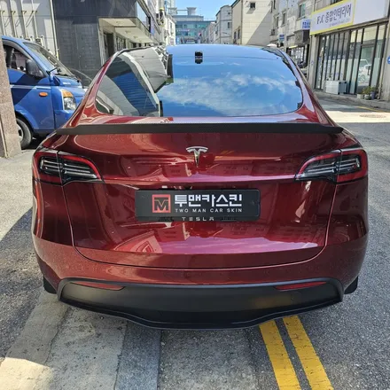 테슬라 모델y 강렬한 레드 컬러로 전체랩핑 완성 / 머큐리 블러드 레드 / 인천랩핑 / 인천 남동구 논현동