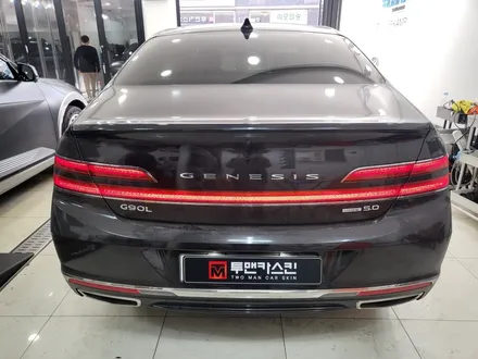 현대 제네시스 G90L 사고랩핑 전문점 / 뒷범퍼 재시공 / 에이버리데니슨 유광블랙 랩핑 / 부여랩핑 부여군랩핑 / 제네시스랩핑전문점 / 인천 서구, 부평, 부천