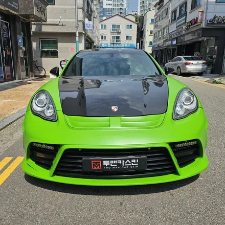 포르쉐 파나메라 터보s 1세대 / 3m 사틴애플그린 전체랩핑 / 인천랩핑 / 인천 남동구 논현동