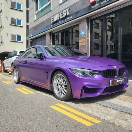 인천랩핑 BMW 4시리즈 쿠페 아주 이쁜 보라색랩핑으로 완성 / 사틴 메탈릭 퍼플 / 랩핑제거 / 인천 남동구 논현동