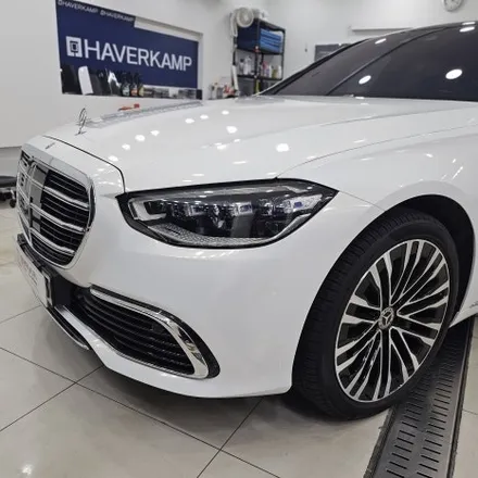 벤츠 S580 전체랩핑 재시공, 사틴화이트펄에서 화이트골드스파클로 완벽 변신 / 인천 남동구 논현동