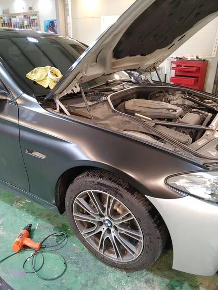 인천 랩핑 BMW 520d f10 사틴블랙 랩핑/bmw 랩핑/사고랩핑 / 인천 남동구 논현동