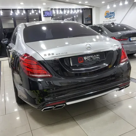 인천랩핑 벤츠 S63 amg 기존랩핑 제거 후 BMW 탄자나이트 컬러로 전체랩핑 진행 / 추가로 부분 실버크롬랩핑으로 고급스럽게 만들어 드렸습니다 / 인천 남동구 논현동