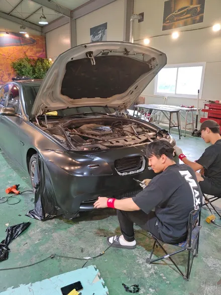인천 랩핑 BMW 520d f10 사틴블랙 랩핑/bmw 랩핑/사고랩핑 / 인천 남동구 논현동