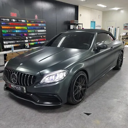 인천 랩핑 벤츠 c63 amg 카브리올레 사틴블랙 락그레이 메탈릭 전체랩핑 시공기 / 벤츠 c63amg 전체랩핑 포스팅 / 청라랩핑 / 인천 남동구 논현동