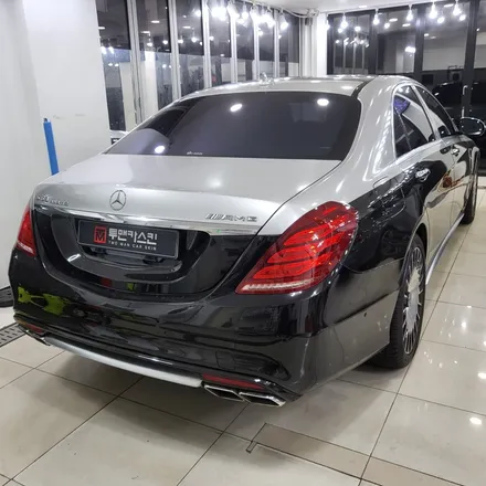 인천랩핑 벤츠 S63 amg 기존랩핑 제거 후 BMW 탄자나이트 컬러로 전체랩핑 진행 / 추가로 부분 실버크롬랩핑으로 고급스럽게 만들어 드렸습니다 / 인천 남동구 논현동