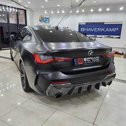 BMW 4시리즈 쿠페 뒤휀다 사틴블랙 랩핑 재 시공 / 불가피한 사고로인해 부분랩핑 재시공 해드렸습니다^^ / 부천랩핑 / 인천 남동구 논현동