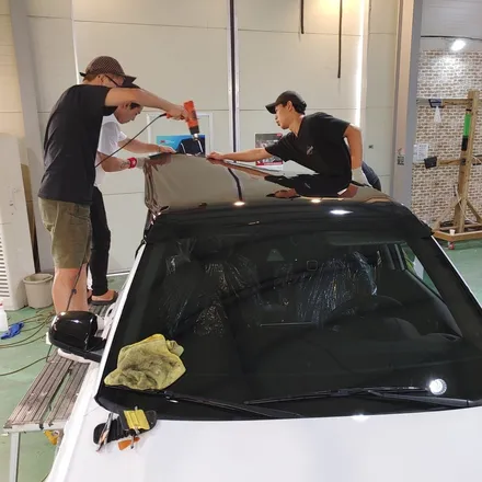 인천 랩핑 현대 베뉴 루프스킨 작업기/에이버리 블랙유광/사이드미러 랩핑 / 인천 남동구 논현동